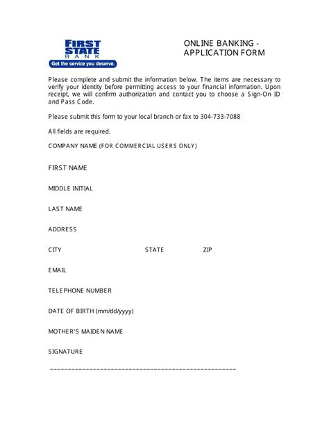 big bank application form.